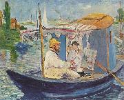 Edouard Manet Claude Monet in seinem Atelier Spain oil painting artist